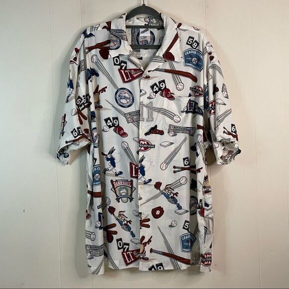 Vintage 90’s Warner Bros. Looney Toons Baseball Button Down Shirt - Picture 1 of 4